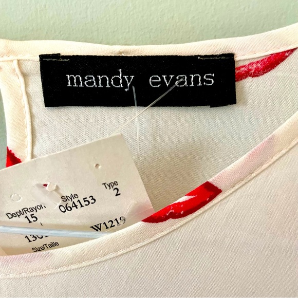 NWT Rayon long sleeve blouse with adorable kisses print / size S - Picture 5 of 8